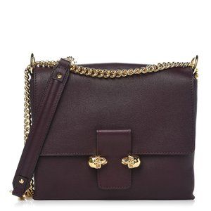 Alexander McQueen Twin Skull Chain Crossbody in Burgundy